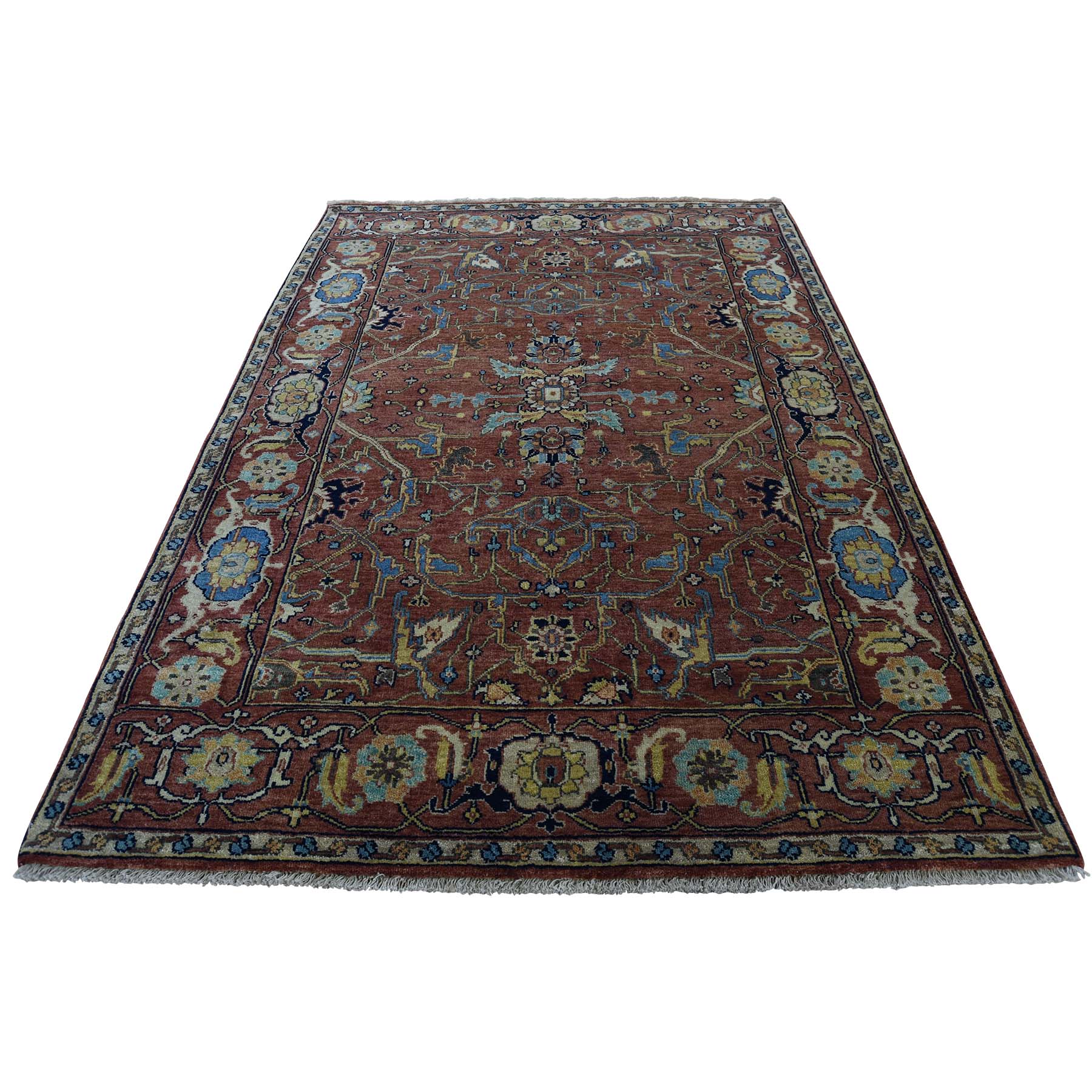 Casual Wool Hand-Knotted Area Rug 3'10